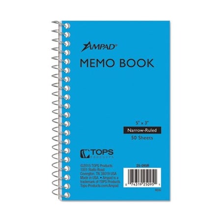 Ampad/ Of Amercn Pd&Ppr Ampad, MEMO BOOKS, NARROW RULE, 5 X 3, WHITE, 50 SHEETS 25095